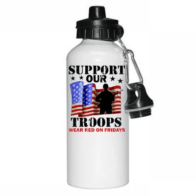 Red Friday Support Our Troops Aluminum Water Bottle