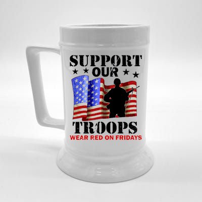 Red Friday Support Our Troops Beer Stein