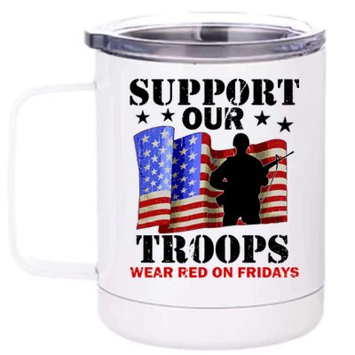 Red Friday Support Our Troops 12 oz Stainless Steel Tumbler Cup