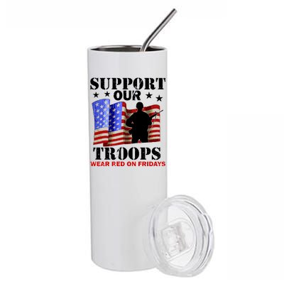 Red Friday Support Our Troops Stainless Steel Tumbler