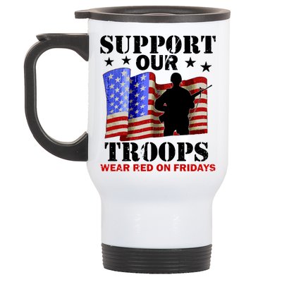 Red Friday Support Our Troops Stainless Steel Travel Mug