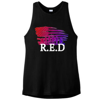 Red Friday Troopers Flag Ladies PosiCharge Tri-Blend Wicking Tank