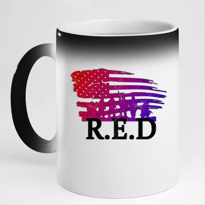 Red Friday Troopers Flag 11oz Black Color Changing Mug