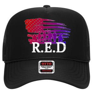 Red Friday Troopers Flag High Crown Mesh Back Trucker Hat