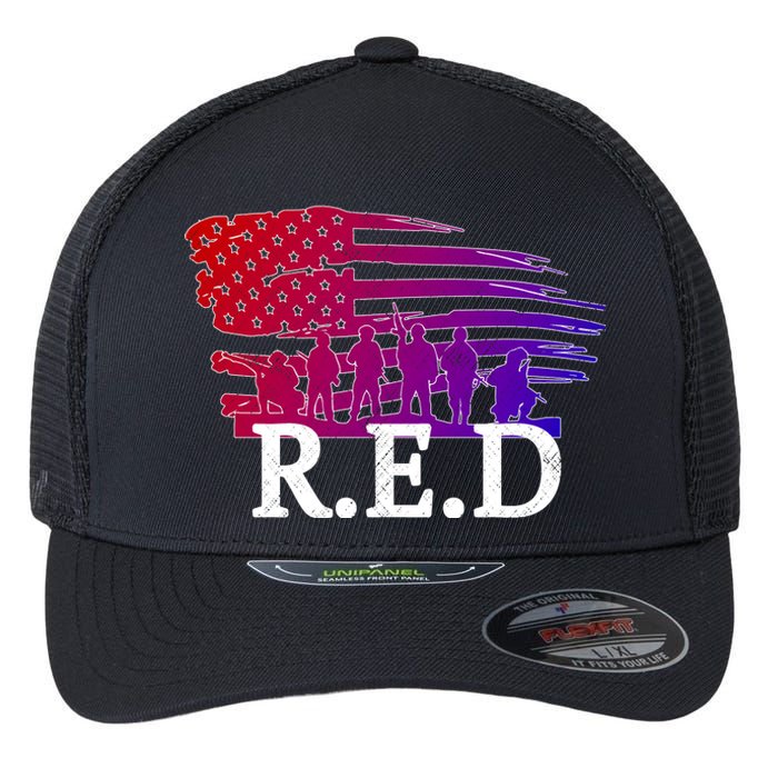 Red Friday Troopers Flag Flexfit Unipanel Trucker Cap