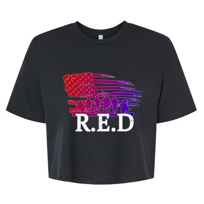 Red Friday Troopers Flag Bella+Canvas Jersey Crop Tee