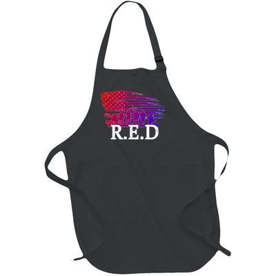 Red Friday Troopers Flag Full-Length Apron With Pockets