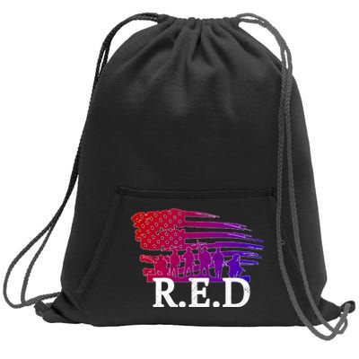 Red Friday Troopers Flag Sweatshirt Cinch Pack Bag