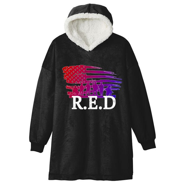 Red Friday Troopers Flag Hooded Wearable Blanket