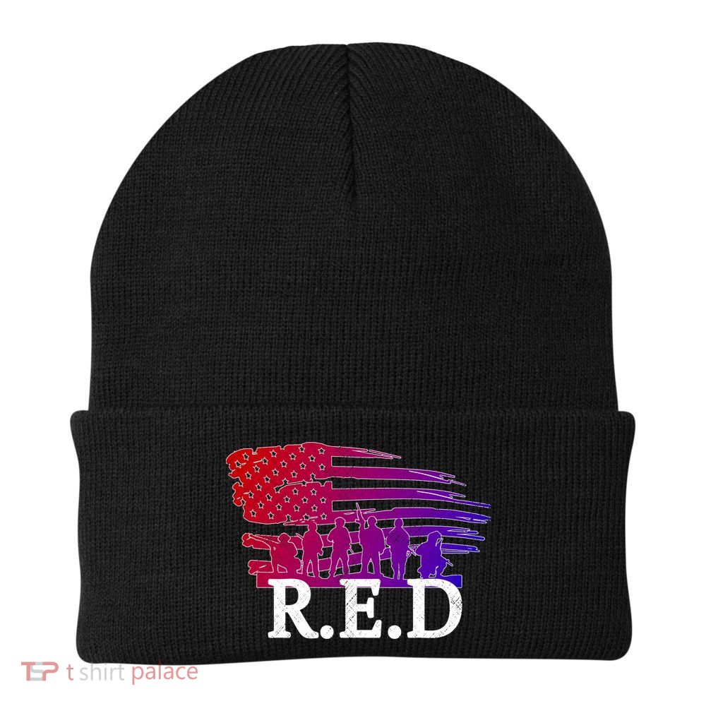 Red Friday Troopers Flag Knit Cap Winter Beanie
