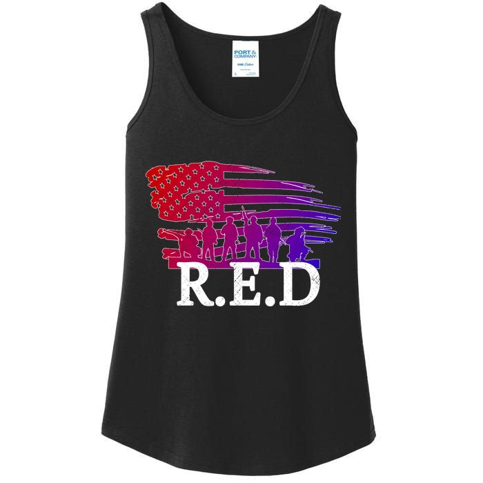 Red Friday Troopers Flag Ladies Essential Tank