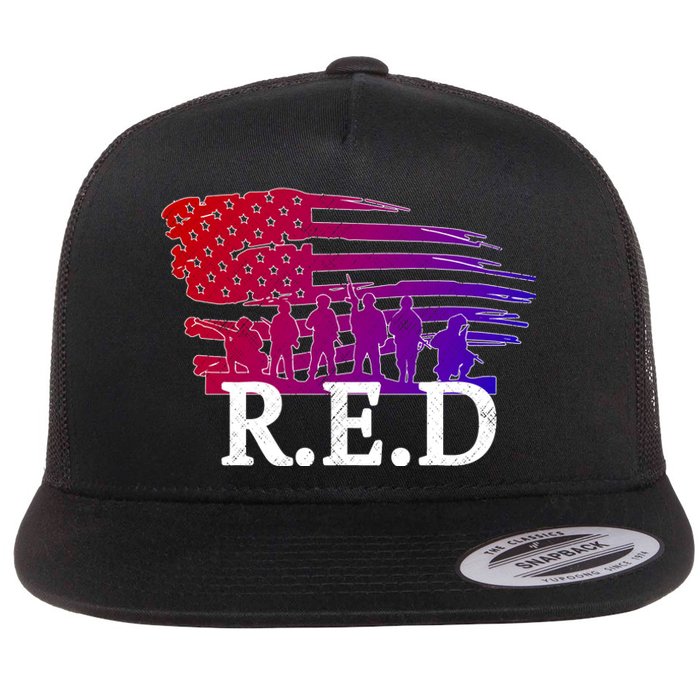 Red Friday Troopers Flag Flat Bill Trucker Hat