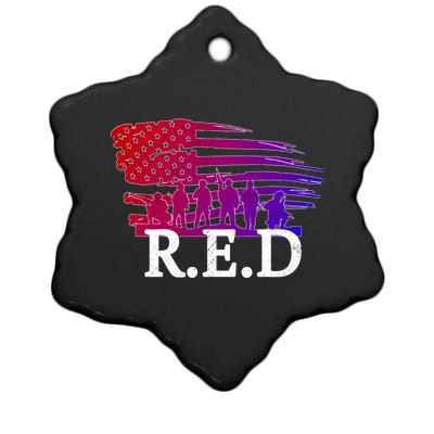 Red Friday Troopers Flag Ceramic Star Ornament