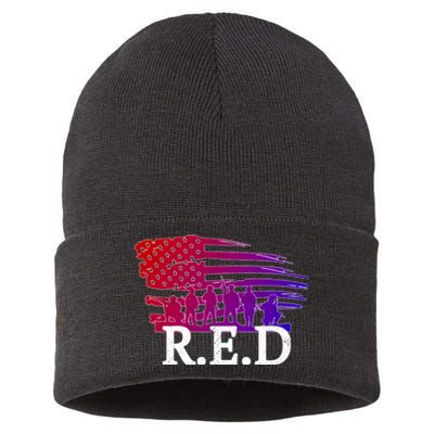 Red Friday Troopers Flag Sustainable Knit Beanie