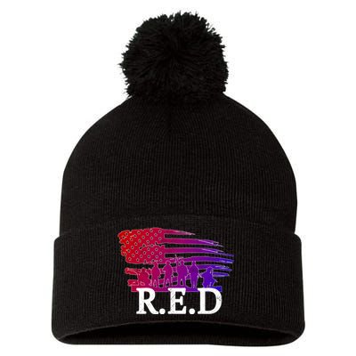 Red Friday Troopers Flag Pom Pom 12in Knit Beanie