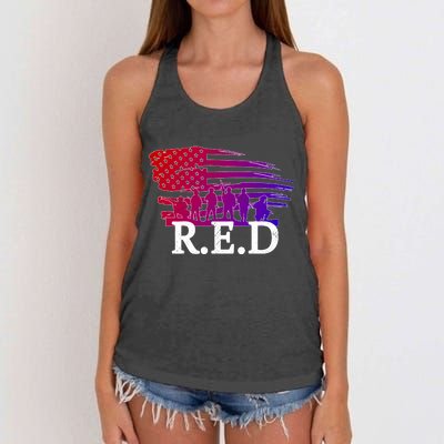 Red Friday Troopers Flag Women's Knotted Racerback Tank