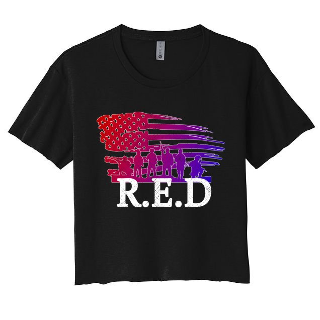 Red Friday Troopers Flag Crop Top