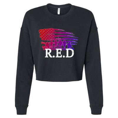 Red Friday Troopers Flag Cropped Pullover Crew