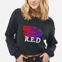 Red Friday Troopers Flag Cropped Pullover Crew