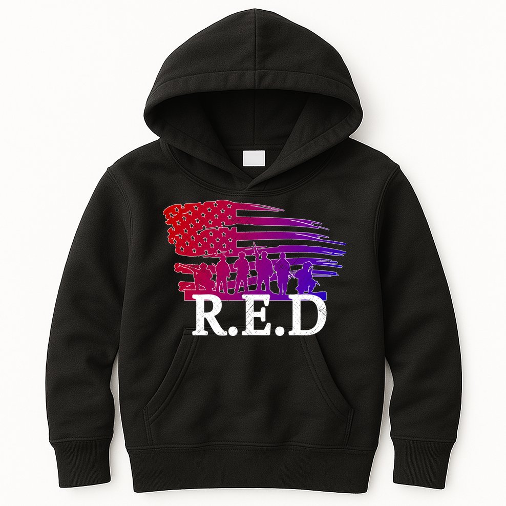 Red Friday Troopers Flag Kids Hoodie