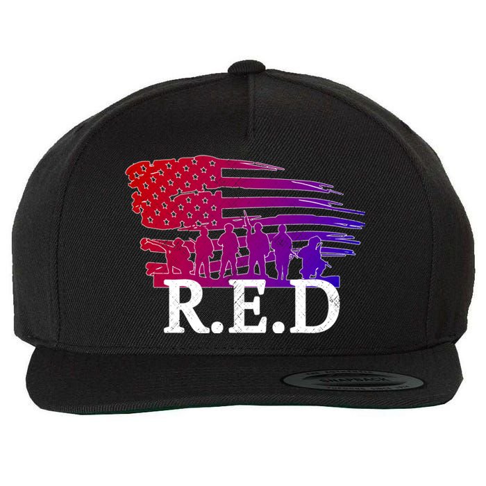 Red Friday Troopers Flag Wool Snapback Cap