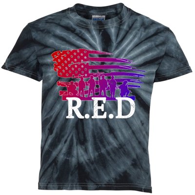 Red Friday Troopers Flag Kids Tie-Dye T-Shirt