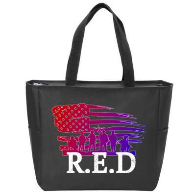 Red Friday Troopers Flag Zip Tote Bag