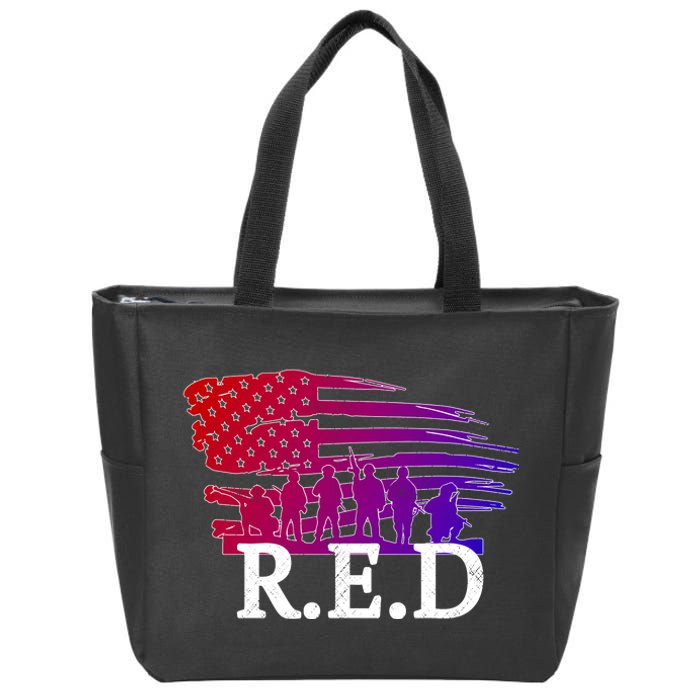 Red Friday Troopers Flag Zip Tote Bag