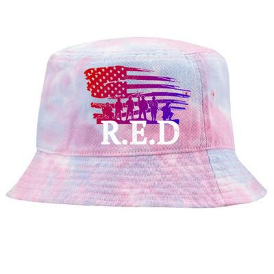 Red Friday Troopers Flag Tie-Dyed Bucket Hat