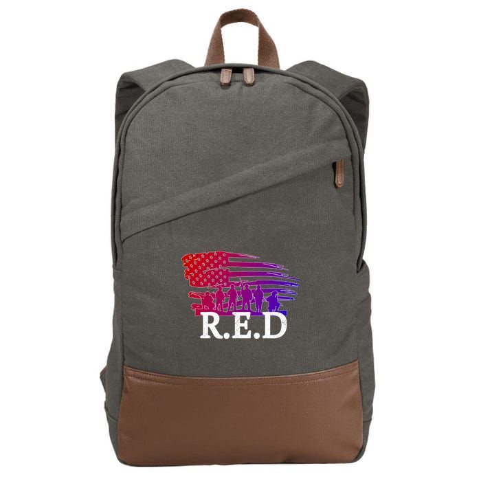 Red Friday Troopers Flag Cotton Canvas Backpack