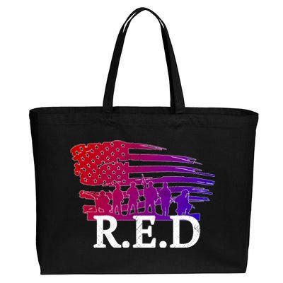 Red Friday Troopers Flag Cotton Canvas Jumbo Tote