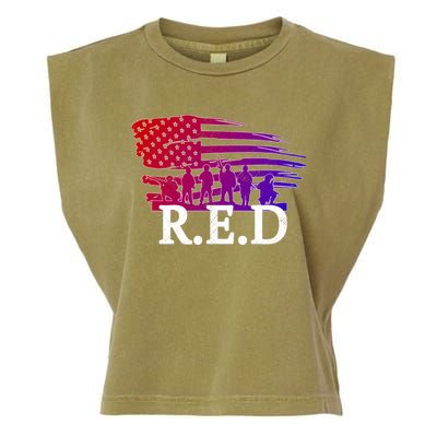 Red Friday Troopers Flag Garment-Dyed Women's Muscle Tee