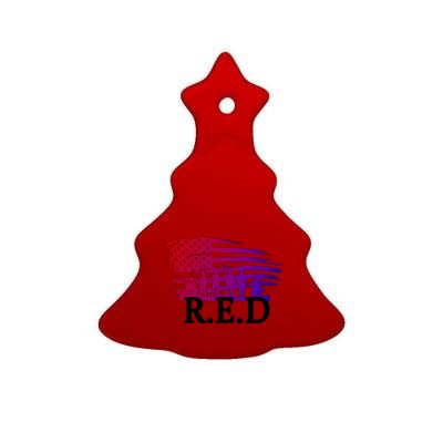 Red Friday Troopers Flag Ceramic Tree Ornament