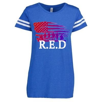 Red Friday Troopers Flag Enza Ladies Jersey Football T-Shirt