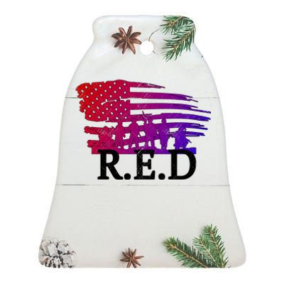 Red Friday Troopers Flag Ceramic Bell Ornament