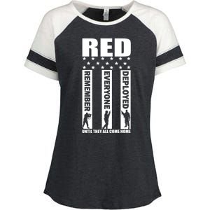 Red Friday Until They All Come Home Enza Ladies Jersey Colorblock Tee