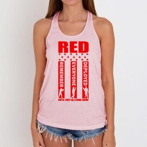 Red Friday Until They All Come Home Women's Knotted Racerback Tank