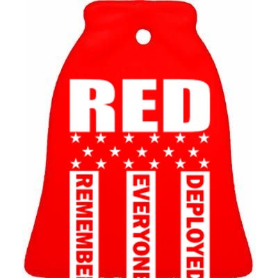 Red Friday Until They All Come Home Ceramic Bell Ornament