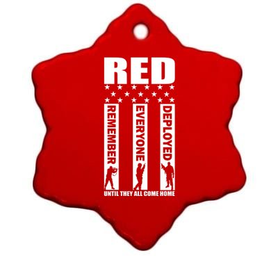 Red Friday Until They All Come Home Ceramic Star Ornament