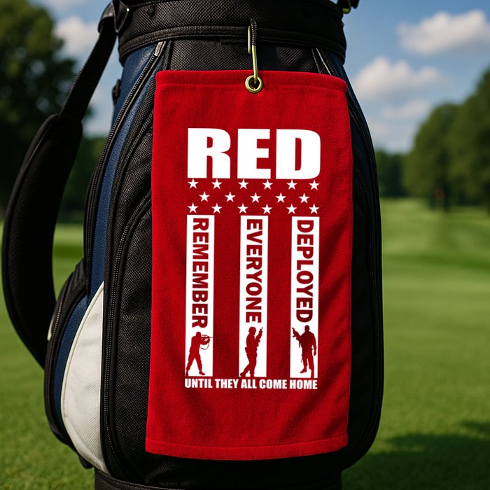 Red Friday Until They All Come Home Golf Towel