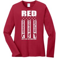 Red Friday Until They All Come Home Ladies Long Sleeve Shirt