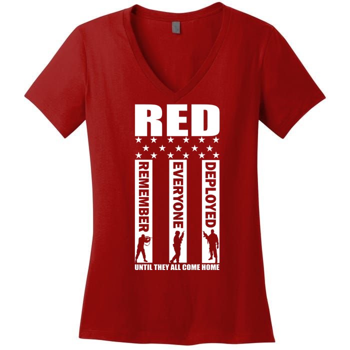 Red Friday Until They All Come Home Women's V-Neck T-Shirt