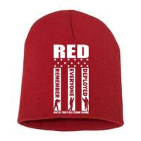 Red Friday Until They All Come Home Short Acrylic Beanie