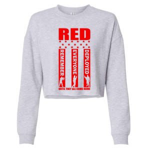 Red Friday Until They All Come Home Cropped Pullover Crew