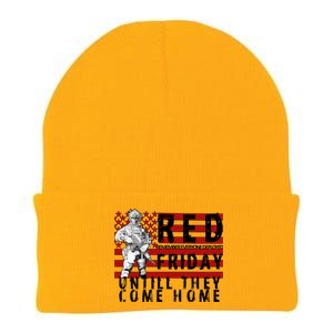 Red Friday Until They All Come Home Support Our Veterans Knit Cap Winter Beanie