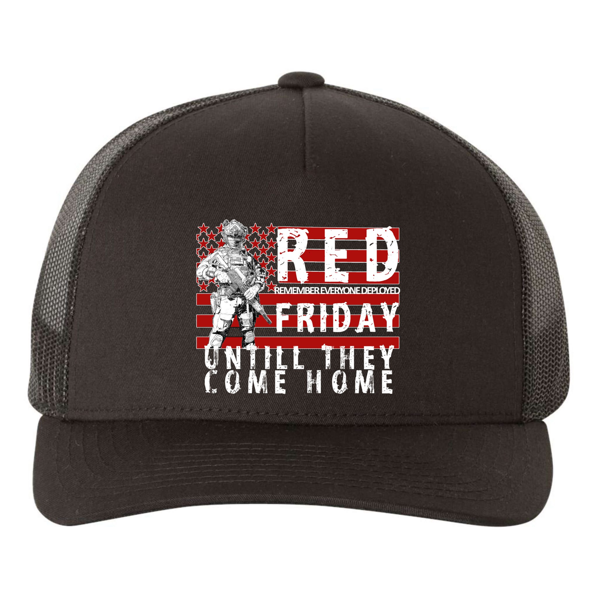 Red Friday Until They All Come Home Support Our Veterans Yupoong Adult 5-Panel Trucker Hat