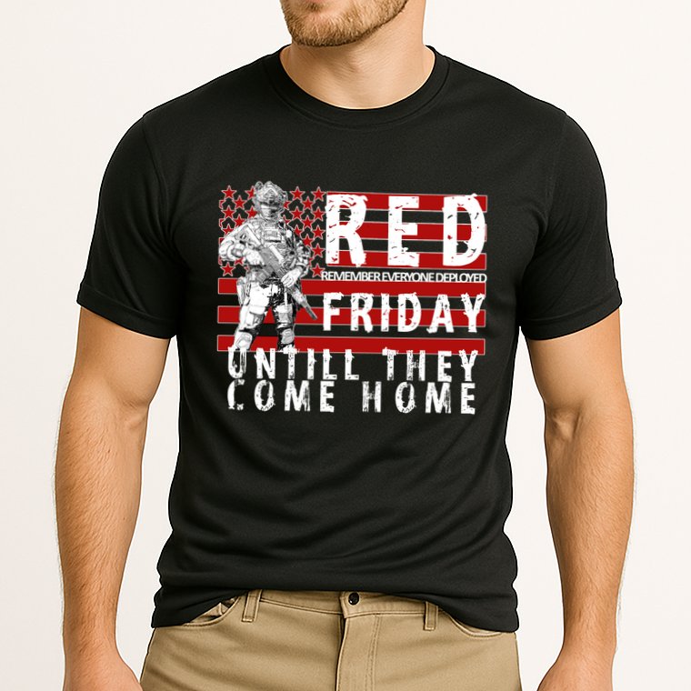 Red Friday Until They All Come Home Support Our Veterans Performance Shirt