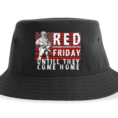 Red Friday Until They All Come Home Support Our Veterans Sustainable Bucket Hat