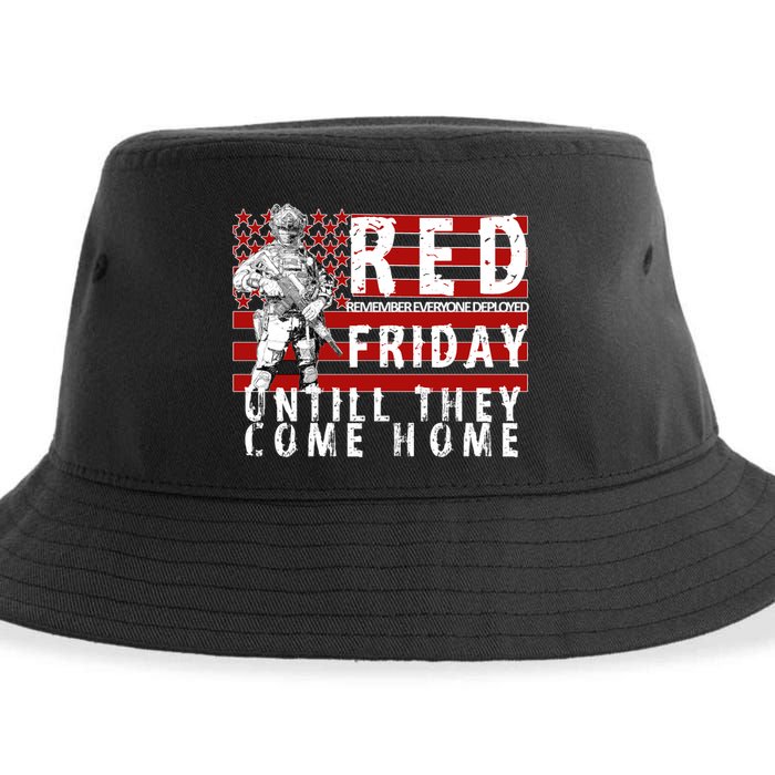 Red Friday Until They All Come Home Support Our Veterans Sustainable Bucket Hat