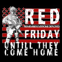 Red Friday Until They All Come Home Support Our Veterans Sustainable Bucket Hat